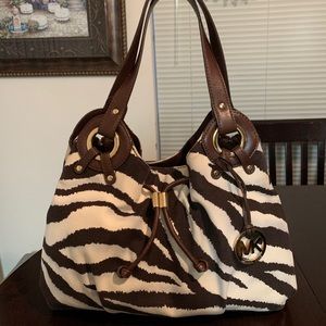 Michael Kors Zebra Print Canvas Bag